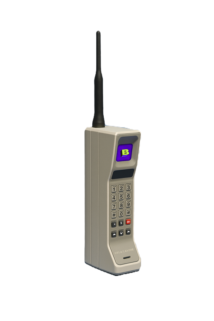 Retro brick mobile phone graphic